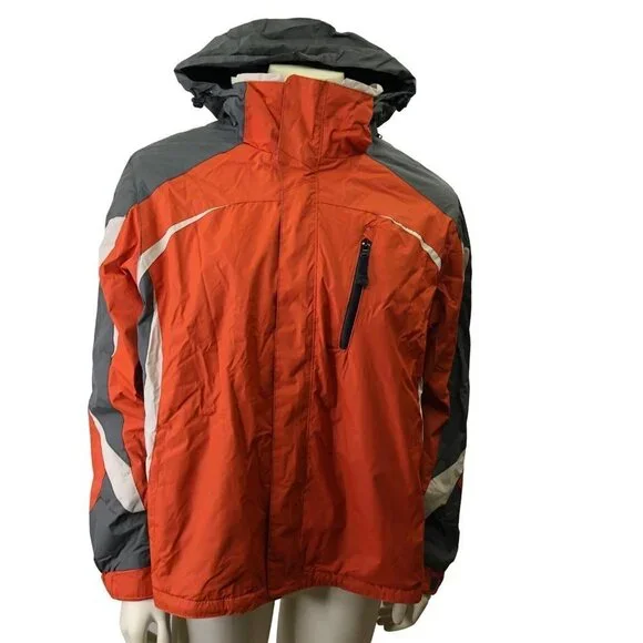 CHAPS MEN'S WATER RESISTANT FLEECE-LINED‎ HOODED JACKET /COAT LG NWT